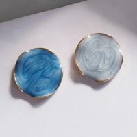 Сребърни обеци,асиметрични,колекция"Delicate Jewery",blue and dark blue/нови, снимка 1 - Колиета, медальони, синджири - 40195020