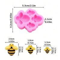 4 размера пчели пчела силиконов молд форма фондан шоколад декор украса, снимка 2 - Форми - 44105096