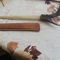 Нож за писма с еленов рог, снимка 4 - Ножове - 36737715