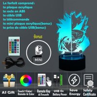 3D илюзионна нощтна лампа + подарък мини лампа за USB, снимка 2 - Настолни лампи - 42989999