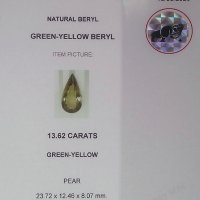 Голям сертифициран зелен берил-13,62 кт, снимка 4 - Други - 43786239