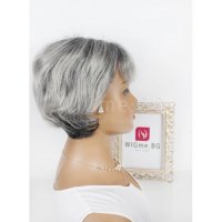 Къса сребристо-черна перука с бретон Ира, снимка 10 - Аксесоари за коса - 33015428