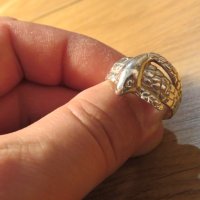 Мъжки Сребърен пръстен змия  - моторджийски, мото аксесоари, мото екипировка, снимка 2 - Пръстени - 26727140