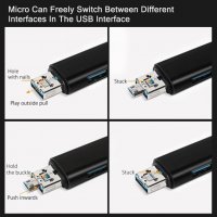 Универсален метален Четец на карти с памет 5 в 1, USB, Type C, Micro USB, SD TF, OTG, снимка 4 - USB Flash памети - 40101717