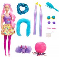 BARBIE COLOR REVEAL HAIR Кукла с магическа трансформация "25 изненади" Hair Swaps™ HBG38 MATTEL, снимка 4 - Кукли - 35066610
