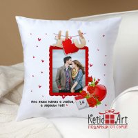 Възглавница за влюбени със снимка за Свети Валентин, снимка 2 - Романтични подаръци - 39531386