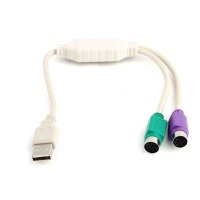 Преходник USB M / 2хPS2 F , 20 см, за мишка и клавиатура с PS/2 порт, снимка 8 - Кабели и адаптери - 43061523