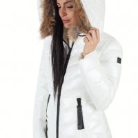 Зимно дамско яке – 4117 качулка с естествен пух от лисица, снимка 8 - Якета - 38268654