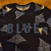 Детска блуза къс ръкав блуе сини 110см 4-5год. отлична, снимка 2 - Детски Блузи и туники - 43676880
