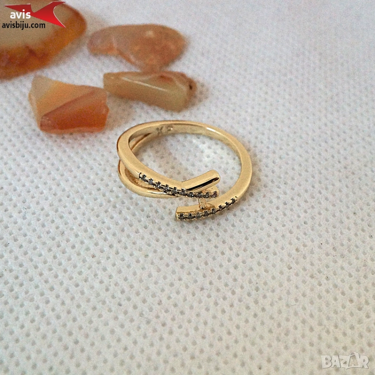 Пръстен с 14К златно покритие 224839, снимка 1