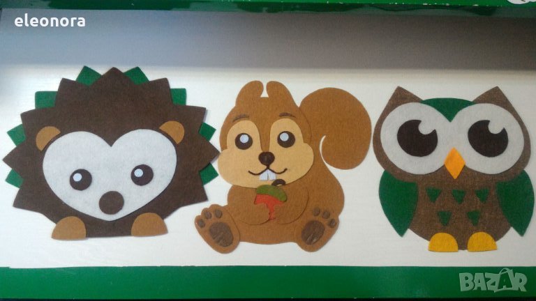 Ръчно изработени животни от филц-20 см., снимка 1