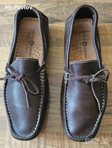 Италиански мокасини естествена кожа Stone Haven.номер 40-41, снимка 1