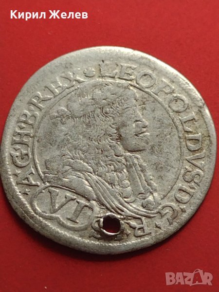 Сребърна монета 6 кройцера 1678г. Леополд първи Свещена Римска Империя 13717, снимка 1