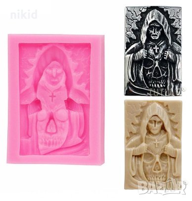 Демон магьосник череп силиконов молд силиконов молд форма декорация торта фондан шоколад и др., снимка 1