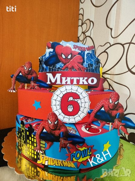 Картонена торта Спайдърмен , снимка 1