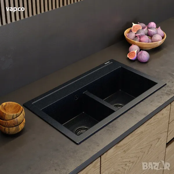 Гранитна мивка с 2 корита Granitan Duet 75см, снимка 1