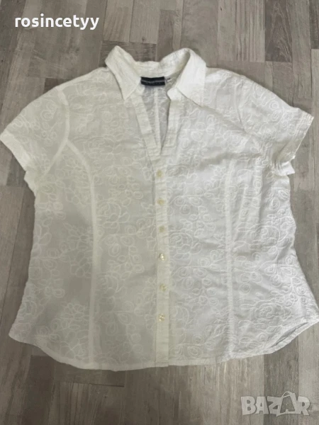 бяла риза с къс ръкав, снимка 1