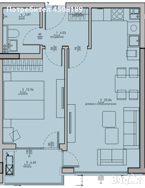 Просторен двустаен апартамент в Малинова Долина , снимка 1
