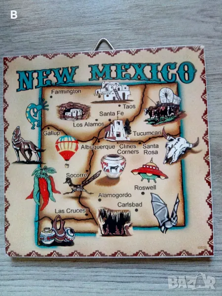 Сувенир НОВО МЕКСИКО карта за окачване на стена или плот, снимка 1