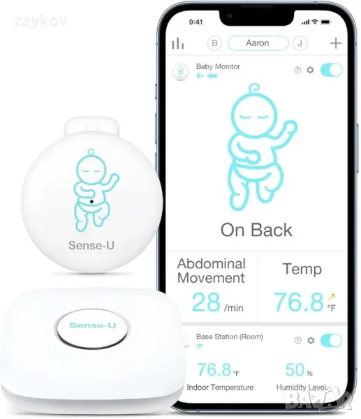 Sense-U Smart Baby Movement Monitor 3: Проследявайте коремните движения на бебето, позицията на сън, снимка 1