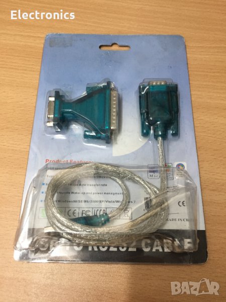 Кабел преходник USB към RS232, снимка 1