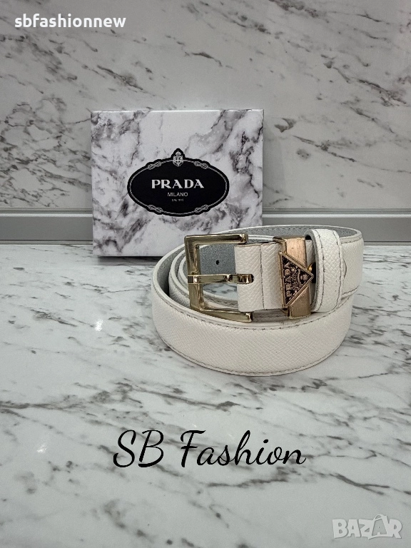 Prada бял колан естествена кожа, снимка 1