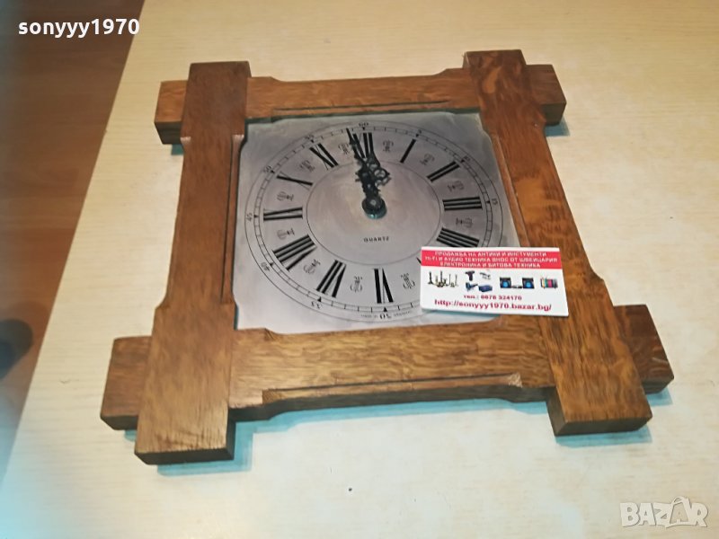 дървен часовник от германия 33х33см 0604212058, снимка 1
