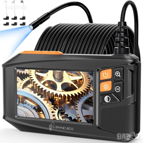 Ендоскопска камера със светлина, бороскоп Ennovor 1920 HD с 4.3" LCD екран, водоустойчива IP67 10м , снимка 1