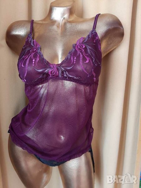 Mirale 42 44 к_т Корсет бордо от тюл ,дантела , снимка 1