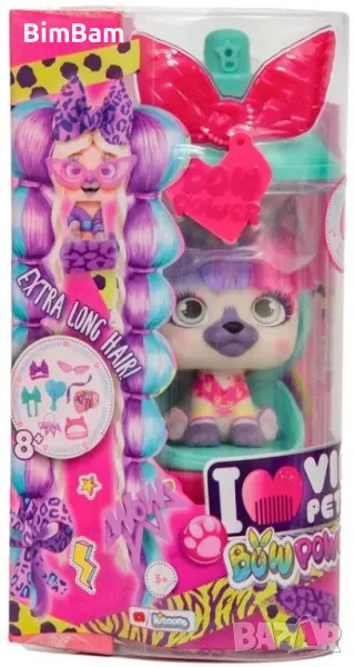 Модно кученце за прически с много дълга коса и аксесоари I Love VIP Pets Bow Power / Нати, снимка 1