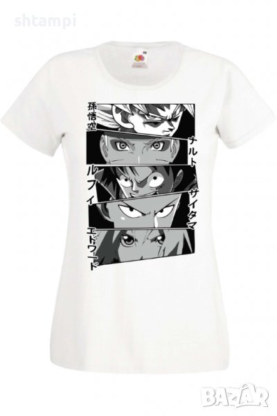 Дамска тениска Anime Heroes Naruto Goku Luffy Sakura,Анимация,игра,Празник,Повод., снимка 1