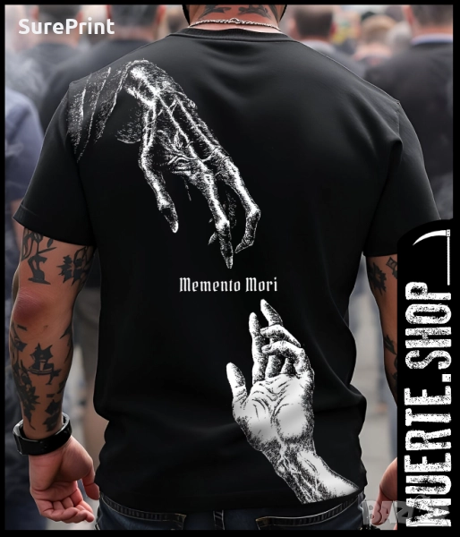 Тениска с щампа MEMENTO MORI CREATION., снимка 1