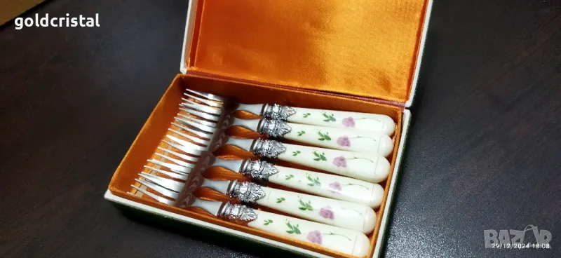 стари немски прибори за хранене десертни вилички солинген , снимка 1