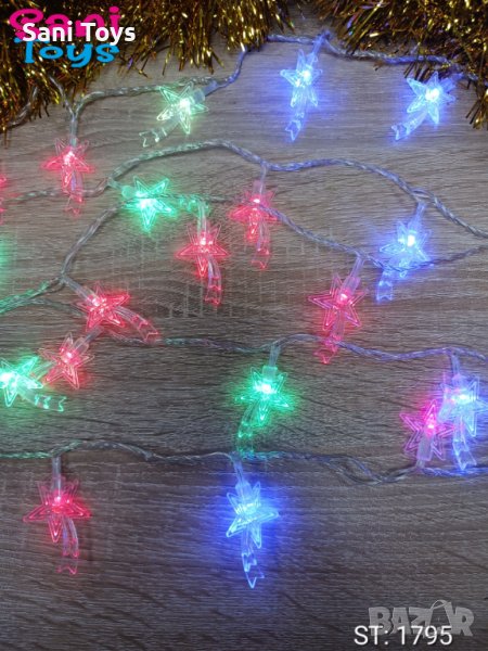LED Коледни лампички комета, цветни, снимка 1