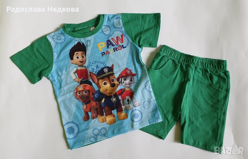 Летен комплект Пес Патрул 2 /Зелен/ - 86,92,98 см, снимка 1