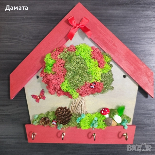 Къщички за ключове със скандинавски мъх , снимка 1