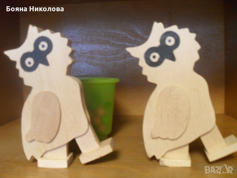 Дървени сови за декорация - 2 броя, снимка 1