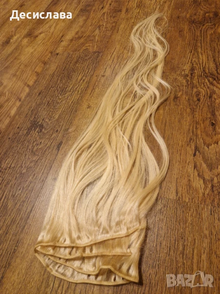 Естествена руса коса 87см за трайно поставяне!, снимка 1