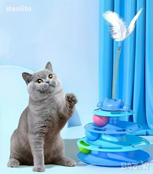Котешка кула с топчета за игра, снимка 1