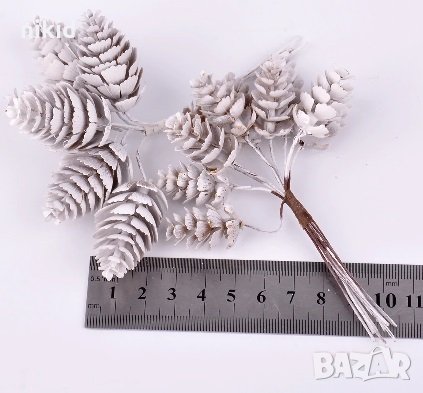 6 бр малки декоративни шишарки шишарка за украса декорация на тел, снимка 1