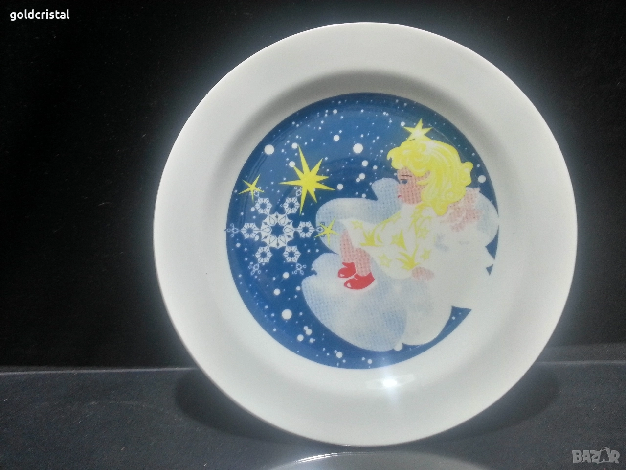 български порцелан коледна чиния , снимка 1