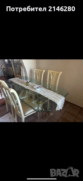 Италианска трапезна маса със столове, снимка 1