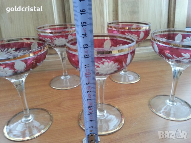 Стари стъклени чаши , снимка 4 - Антикварни и старинни предмети - 39731557