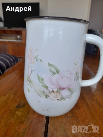 Стара емайлирана кана, снимка 3 - Други ценни предмети - 43156059