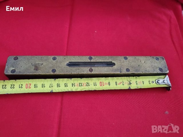 Антикварен нивелир дърво и бронз 1, снимка 4 - Колекции - 40303053