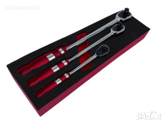 Комплект усилени тресчотки удължения XL 1/4" , 3/8" , 1/2" KRAFTWELLE, снимка 2 - Други инструменти - 49349792