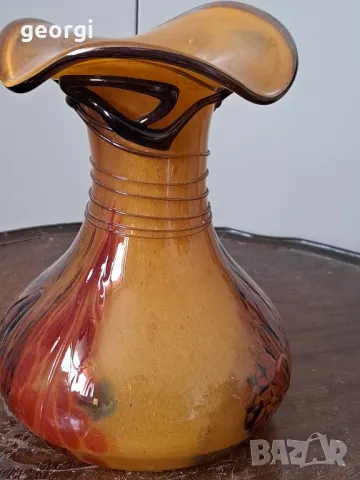 стъклена ваза ръчна изработка уникат   19/1