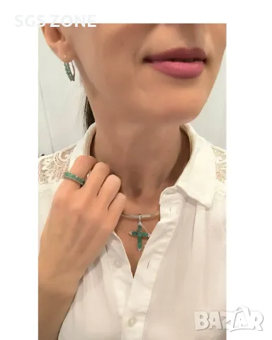 Сребърни Обеци с Рубини/Сапфири/Изумруди, снимка 3 - Обеци - 49932378