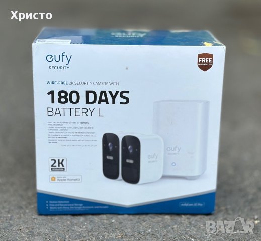 НОВО!!! Комплект 2 eufyCam 2 Pro Security wireless, HD 2K, 2 камери За Наблюдение, IP67, Nightvision, снимка 2 - IP камери - 42943890