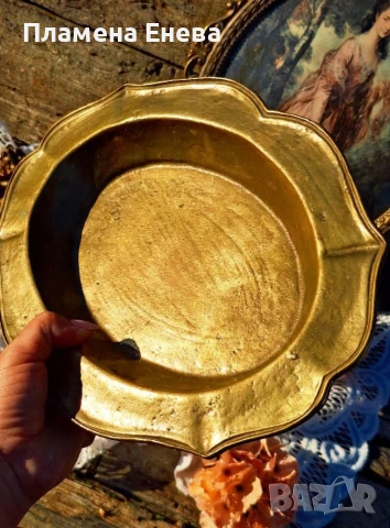 Стара френска фруктиера от масивен бронз, снимка 4 - Други ценни предмети - 53173408